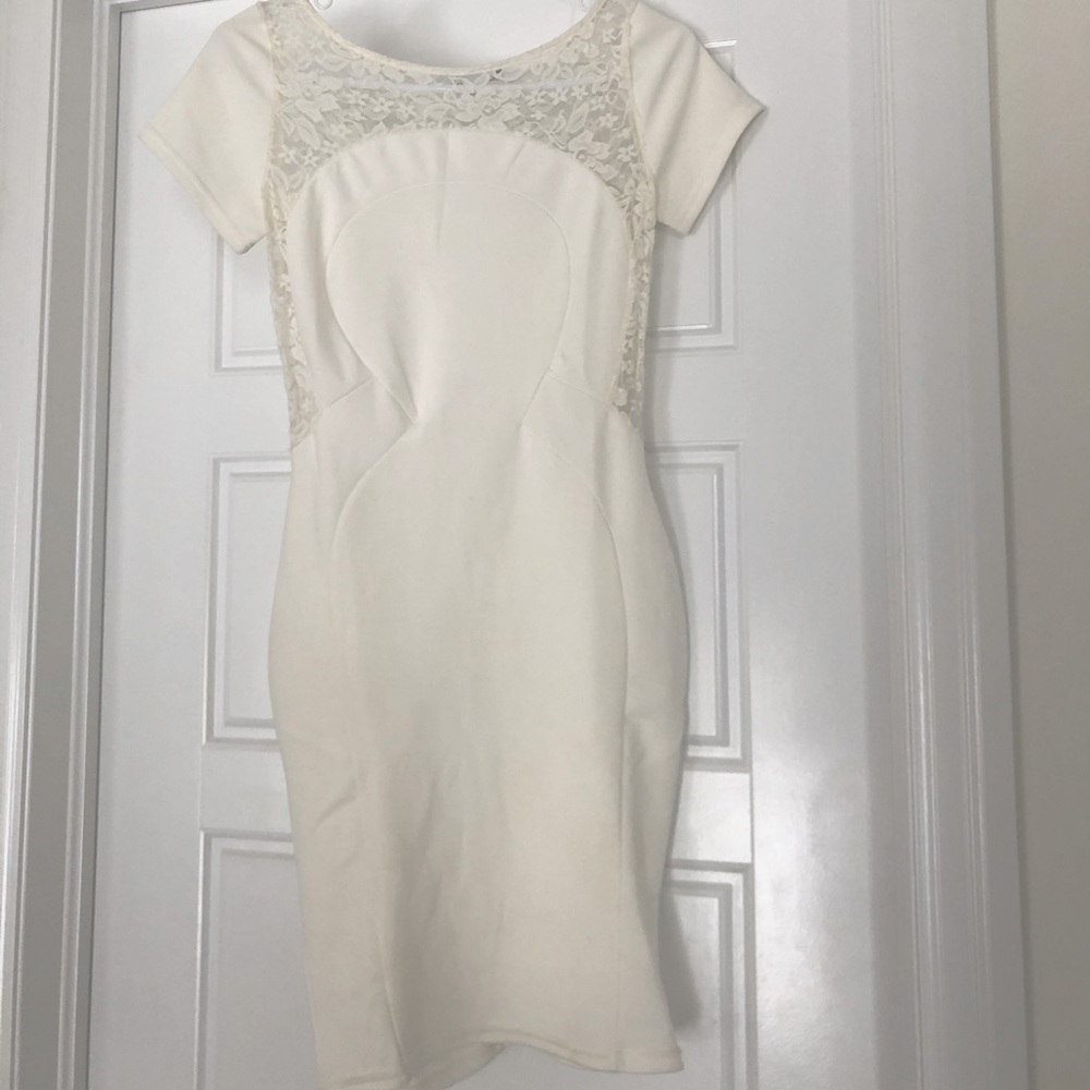 Topshop White Lace Midi Dress